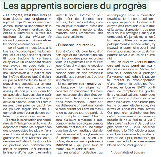 Les apprentis sorcier du progrès